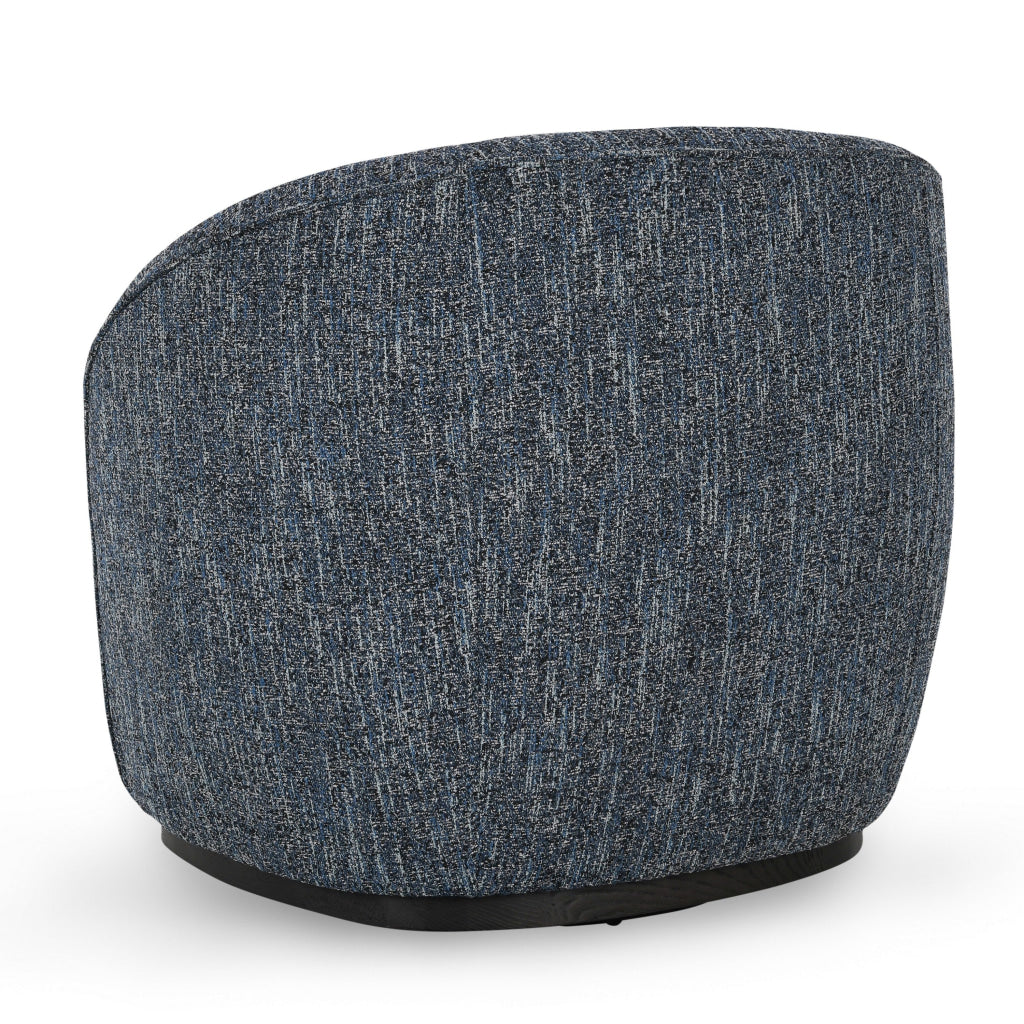 Rea 34 Inch Swivel Accent Chair Padded Blue Polyester Upholstery Ash Wood By Casagear Home BM314727