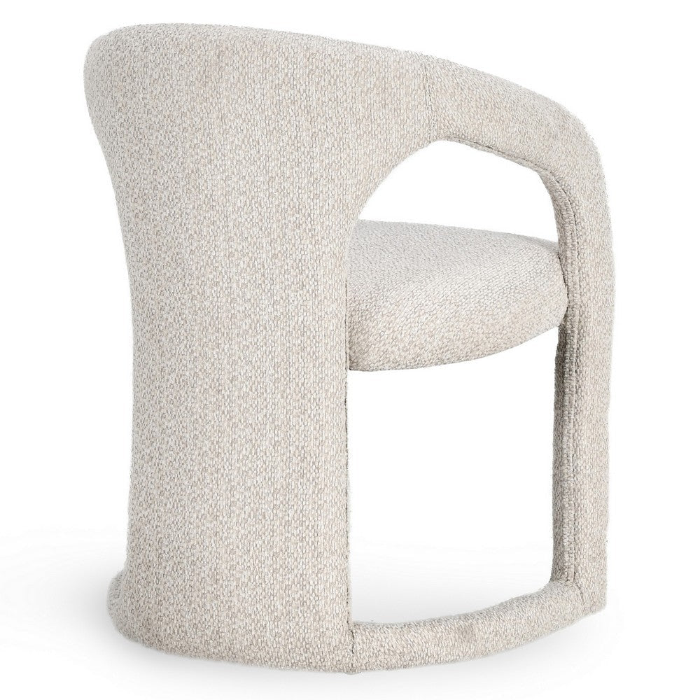 Chie 23 Inch Dining Chair Ivory White Polyester Cantilever Solid Wood By Casagear Home BM314728