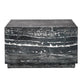 Lette 32 Inch Square Outdoor Coffee Table Black Marble Look Concrete By Casagear Home BM314731