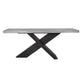 Ren 72 Inch Console Table Rectangular Top Cross Base Gray Black Concrete By Casagear Home BM314733