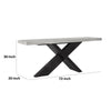 Ren 72 Inch Console Table Rectangular Top Cross Base Gray Black Concrete By Casagear Home BM314733