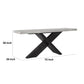 Ren 72 Inch Console Table Rectangular Top Cross Base Gray Black Concrete By Casagear Home BM314733