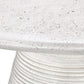 Fen 47 Inch Outdoor Dining Table Round Pedestal Base White Concrete By Casagear Home BM314734