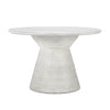 Fen 47 Inch Outdoor Dining Table Round Pedestal Base White Concrete By Casagear Home BM314734