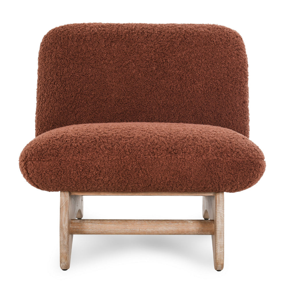 Tra 35 Inch Accent Chair Brown Polyester Upholstery Solid Rubberwood By Casagear Home BM314741