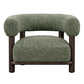 Ars 38 Inch Accent Chair Green Polyester Upholstery Solid Ash Wood By Casagear Home BM314742