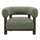 Ars 38 Inch Accent Chair Green Polyester Upholstery Solid Ash Wood By Casagear Home BM314742