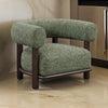 Ars 38 Inch Accent Chair Green Polyester Upholstery Solid Ash Wood By Casagear Home BM314742