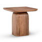 Loe 22 Inch Side End Table, Square Top with Pedestal Base, Solid Mango Wood By Casagear Home