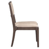 Ese 25 Inch Dinning Chair Beige Real Leather Open Style Brown Solid Wood By Casagear Home BM314750