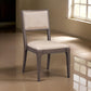 Ese 25 Inch Dinning Chair, Beige Real Leather, Open Style, Brown Solid Wood By Casagear Home