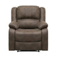 Chris 38 Inch Manual Recliner Chair Cushions Solid Wood Brown Microfiber By Casagear Home BM314755