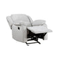 Chris 38 Inch Manual Glider Recliner Chair Solid Wood Light Gray Chenille By Casagear Home BM314756