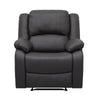 Chris 38 Inch Manual Recliner Chair Solid Wood Black Faux Leather By Casagear Home BM314757