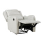 Kim 38 Inch Manual Recliner Chair Off White Faux Leather Solid Wood By Casagear Home BM314762