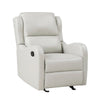 Kim 39 Inch Glider Manual Recliner Chair Off White Faux Leather By Casagear Home BM314763