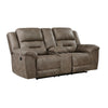 Henry 81 Inch Dual Manual Recliner Loveseat Brown Microfiber, Solid Wood By Casagear Home