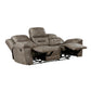 Henry 92 Inch Dual Manual Recliner Sofa Brown Microfiber Solid Wood Metal By Casagear Home BM314766