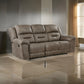 Henry 92 Inch Dual Manual Recliner Sofa Brown Microfiber, Solid Wood, Metal By Casagear Home