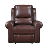 Michael 39 Inch Power Recliner Chair USB Port Brown Top Grain Leather By Casagear Home BM314767