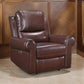 Michael 39 Inch Power Recliner Chair, USB Port, Brown Top Grain Leather By Casagear Home