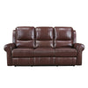 Michael 82 Inch Power Dual Recliner Sofa USB Brown Top Grain Leather By Casagear Home BM314768