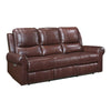 Michael 82 Inch Power Dual Recliner Sofa, USB, Brown Top Grain Leather By Casagear Home