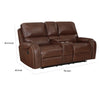 Dean 76 Inch Dual Manual Recliner Loveseat Cupholders Brown Faux Leather By Casagear Home BM314770