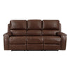 Dean 87 Inch Dual Manual Recliner Sofa Cupholders Brown Faux Leather By Casagear Home BM314771