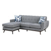 Keto 87 Inch Reversible L Shape Sofa With Chaise 2 Pillows Gray Chenille By Casagear Home BM314779