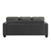 Paris 80 Inch Reversible L Shape Sofa Chaise Gray Fabric Faux Leather By Casagear Home BM314780