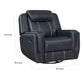 Louise 40 Inch Swivel Glider Manual Recliner Chair Blue Faux Leather By Casagear Home BM314781