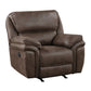 Tony 45 Inch Manual Recliner Chair Cushioned Brown Microfiber Solid Wood By Casagear Home BM314784