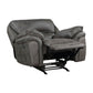 Tony 45 Inch Rocker Manual Recliner Chair Gray Microfiber Solid Wood By Casagear Home BM314785