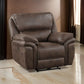 Tony 45 Inch Power Recliner Chair, Brown Microfiber, Solid Wood, USB Port By Casagear Home