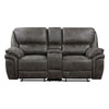 Tony 80 Inch Dual Manual Recliner Loveseat Console Cupholders Gray By Casagear Home BM314789