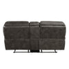 Tony 80 Inch Dual Manual Recliner Loveseat Console Cupholders Gray By Casagear Home BM314789