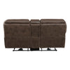 Tony 80 Inch Power Double Recliner Loveseat Console Cupholders USB Brown By Casagear Home BM314790