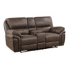 Tony 80 Inch Power Double Recliner Loveseat, Console Cupholders, USB, Brown By Casagear Home