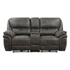 Tony 80 Inch Power Double Recliner Loveseat Console Cupholders USB Gray By Casagear Home BM314791