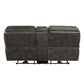 Tony 80 Inch Power Double Recliner Loveseat Console Cupholders USB Gray By Casagear Home BM314791