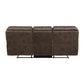 Tony 90 Inch Double Manual Recliner Sofa Brown Microfiber Solid Wood By Casagear Home BM314792