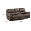 Tony 90 Inch Double Manual Recliner Sofa Brown Microfiber Solid Wood By Casagear Home BM314792