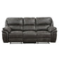 Tony 90 Inch Double Manual Recliner Sofa Gray Microfiber Solid Wood By Casagear Home BM314793