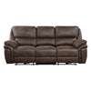 Tony 90 Inch Power Double Recliner Sofa USB Charging Port Brown Microfiber By Casagear Home BM314794