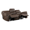 Tony 90 Inch Power Double Recliner Sofa USB Charging Port Brown Microfiber By Casagear Home BM314794