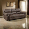 Tony 90 Inch Power Double Recliner Sofa, USB Charging Port Brown Microfiber By Casagear Home