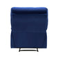 Patty 36 Inch Manual Recliner Chair Cushioned Blue Velvet Solid Wood By Casagear Home BM314797