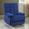 Patty 36 Inch Manual Recliner Chair Cushioned Blue Velvet Solid Wood By Casagear Home BM314797