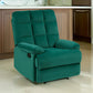 Patty 36 Inch Manual Recliner Chair, Cushioned, Green Velvet, Solid Wood By Casagear Home